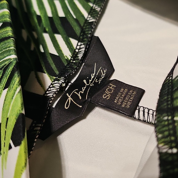 Thalia Sodi Green Palm Print Skirt Small - Picture 3 of 5